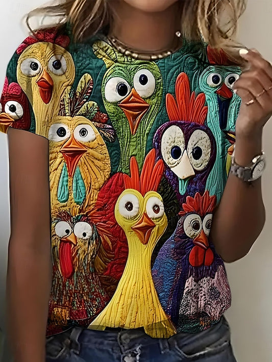 Easter Women's Blouse Graphic Animal Stylish Casual Short