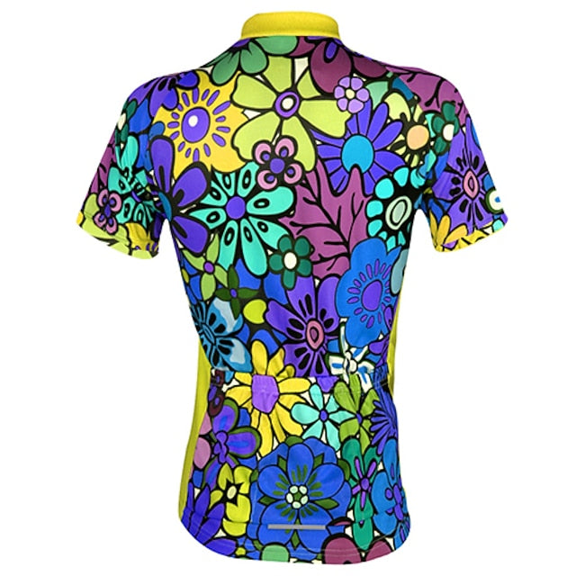 Women's Cycling Jersey Patterned Floral Botanical Flower