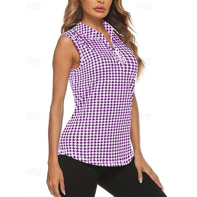 Women's Polo / Golf Tennis Check Shirt Plaid Sport