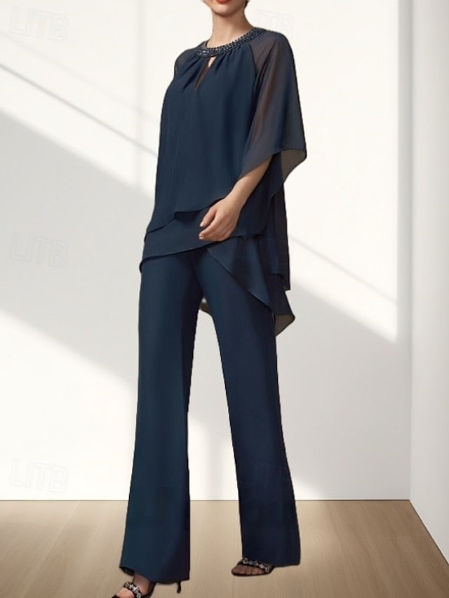 Two of Bride Dress Guest the Pantsuit Wedding Mother Piece