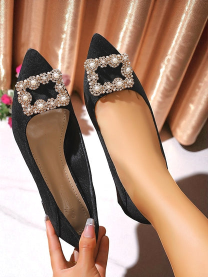 Purple and Toe Women's with Pearl Glitter Pointed Flats