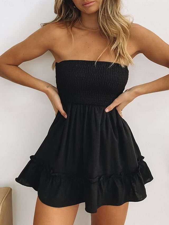 Women's Mini Dress White Dress Summer Dress Elegant Dress
