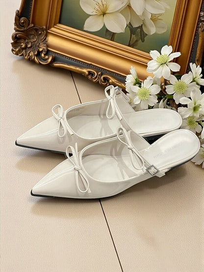 with Pointed Women's Rhinestone Flats Toe Black