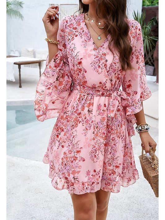 Women's Casual Dress Sheath Dress Sundress Rose 3D Print