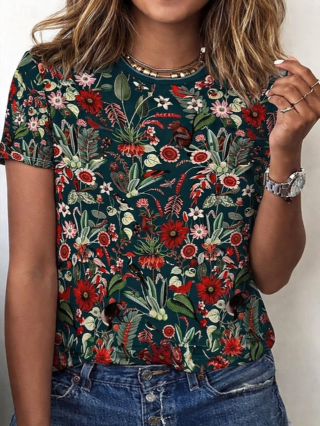 Women's T Shirt Floral Graphic Paisley Bohemia Vintage