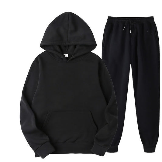Women's Solid Color Hoodie Jogger Tracksuit Set Long Sleeve