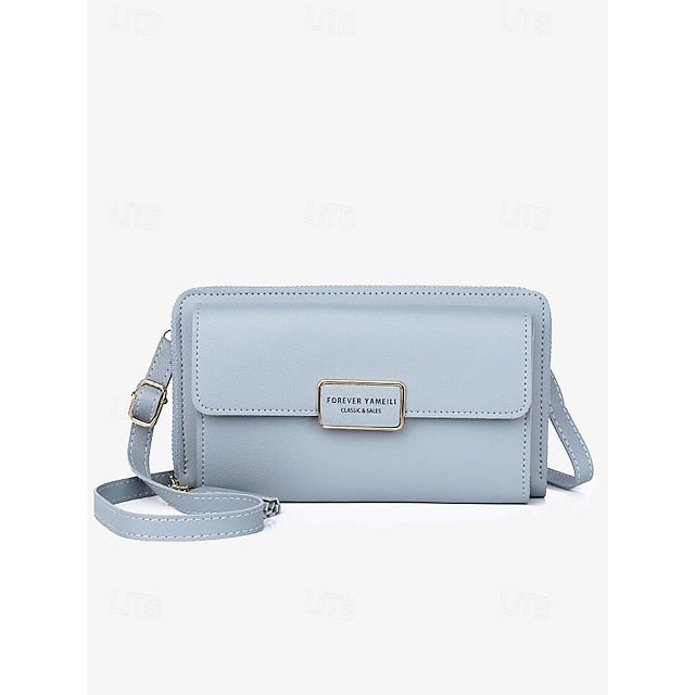 Bag Mobile Leather Crossbody Women's PU Phone Wristlet