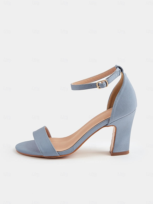 Light Toe Sandals Blue High Women's - Strap Heel Open Ankle