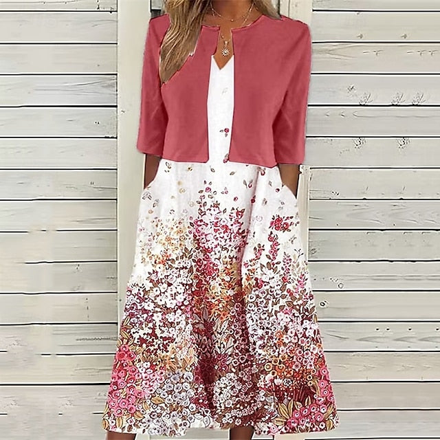 Women's Midi Dress Casual Dress Dress Set Fashion Modern