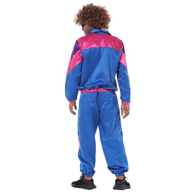 Retro Vintage 1980s Workout Outfits Cosplay Patchwork Fancy