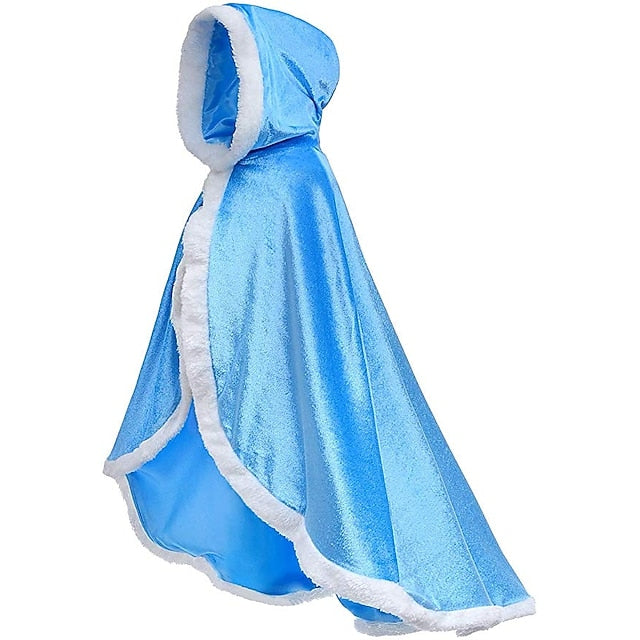 Princess With Cloak Crown Dress Hooded Elsa Tulle Set Cape
