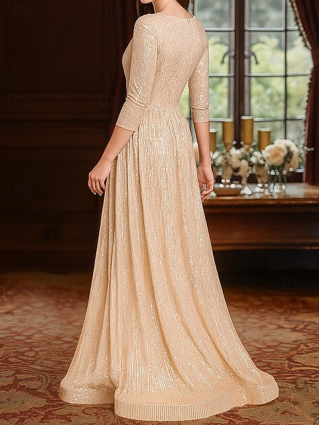 A-Line Floor Length Wedding Guest Dress Formal Dresses Evening