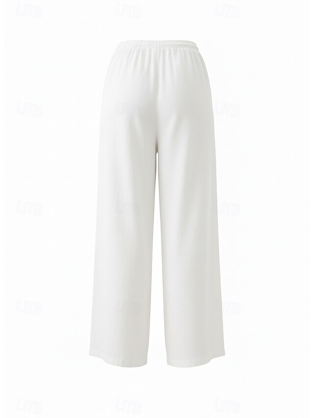 70% Linen Women's Linen Pants Culottes Wide Leg Wide Leg