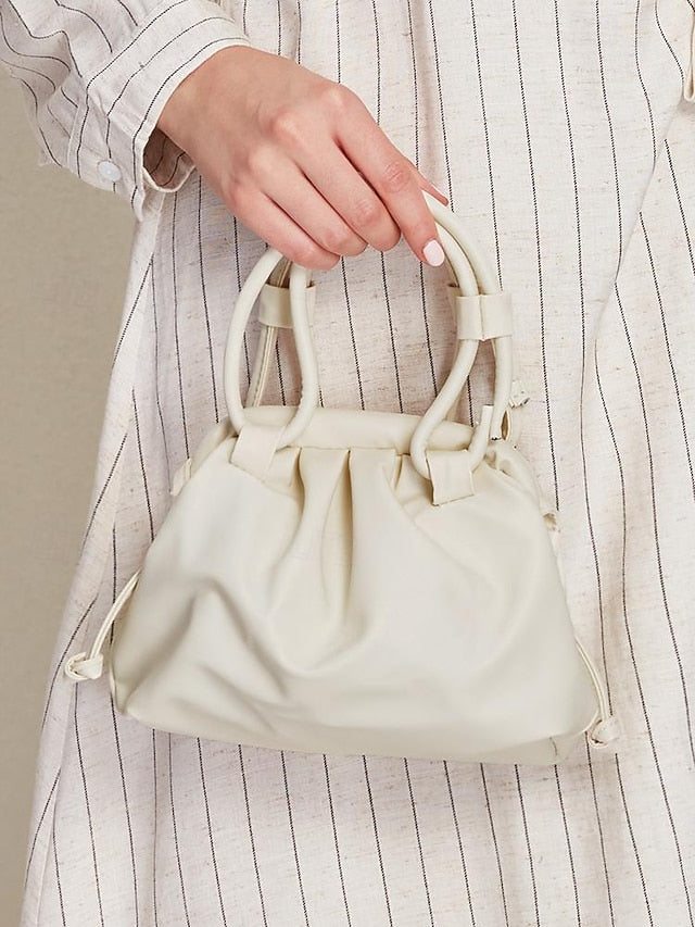 Elegant with Cream – Women's Drawstring Closure Handbag
