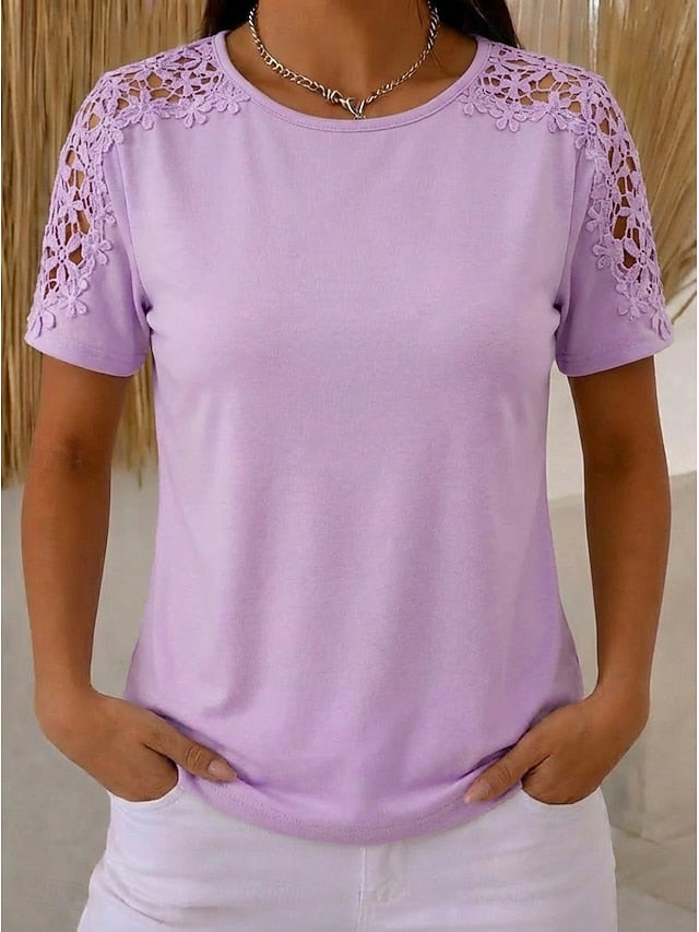 Women's Blouse Lace Tops Lace Plain Vintage Stylish Modern
