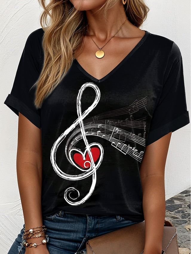 Music Festival Women's T Shirt Print Graphic Music Casual