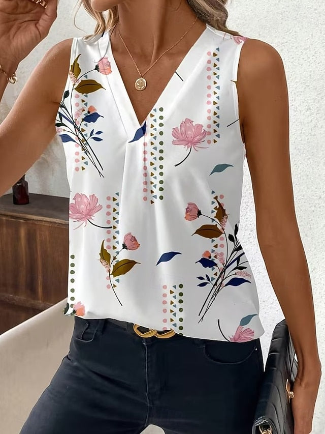 Women's Tank Top Floral Graphic Plants Elegant Vintage