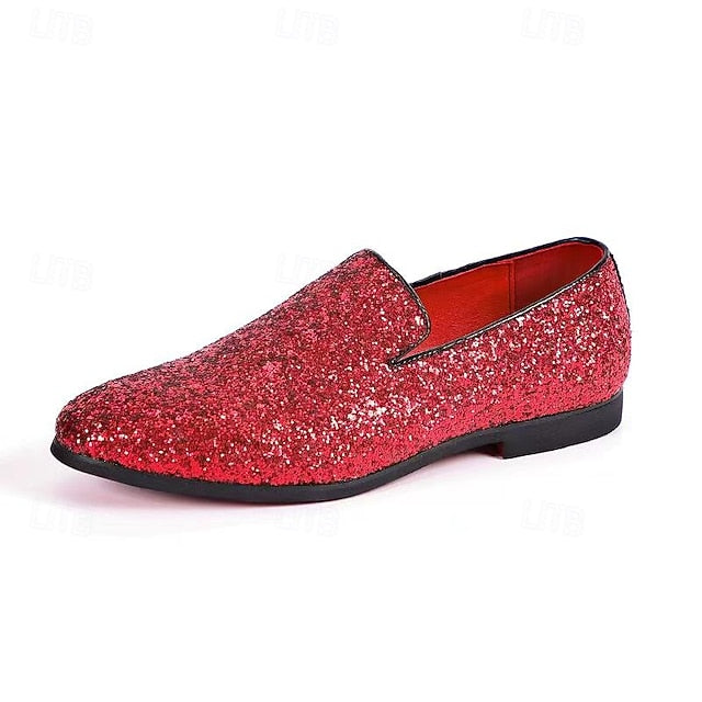 Slip Glitter Red - Loafers On Men's