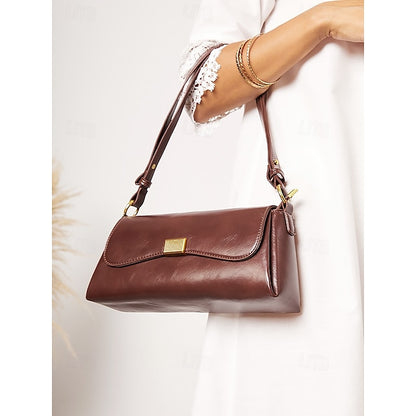 Daily Shopping Office Leather Tote Women's Baguette Bag PU