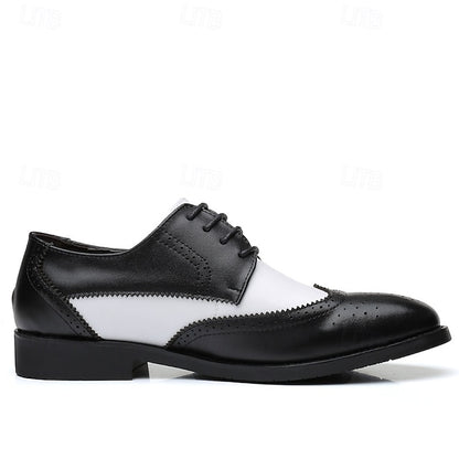 Shoes with Brogue and Men's White Black Oxford