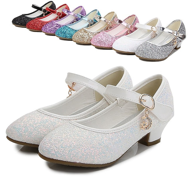 Girls' Shoes Heel Glitter Mary Low Jane Sparkle