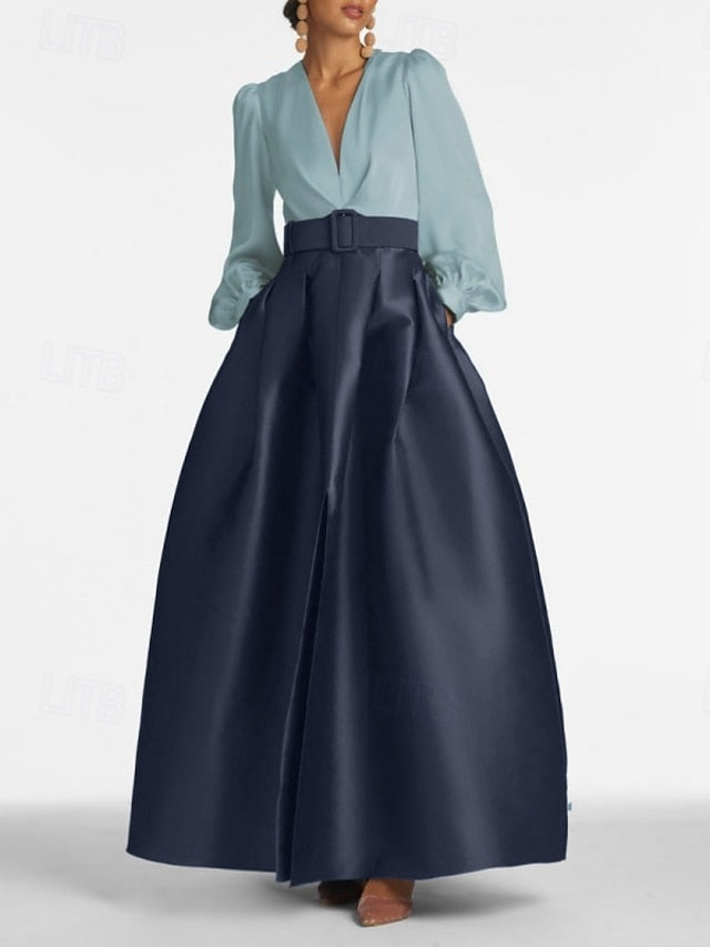 Evening Floor Split Formal A-Line Guest Wedding High Gown Dress