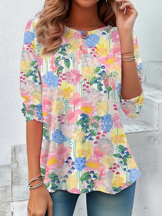 Women's T Shirt Print Graphic Plants Vintage Fashion