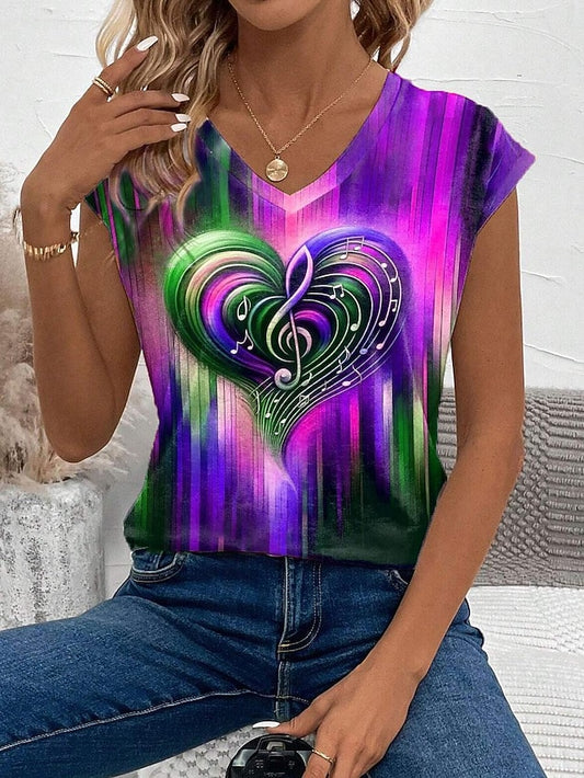 Women's Camisole Tank Top Vest Ombre Heart Stylish