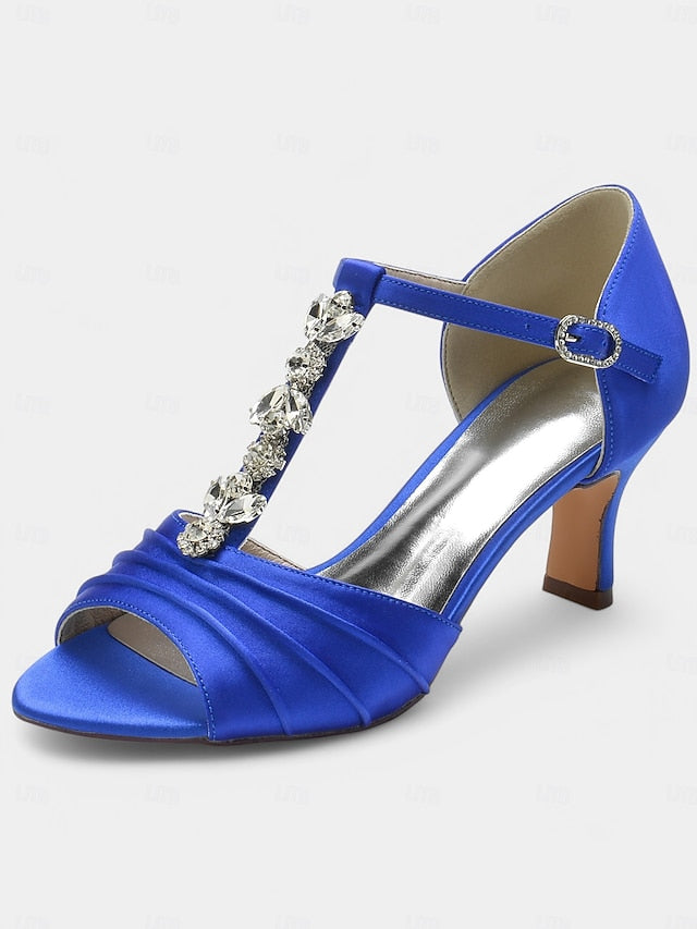 Detail Bridal White – with Crystal Open-Toe Satin Heels