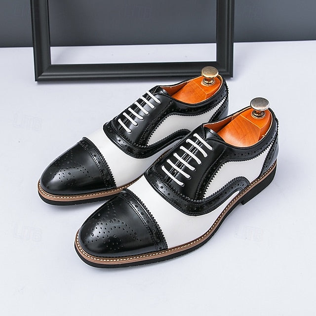 and Shoes Brogue Classic White with Brown Oxford Men's