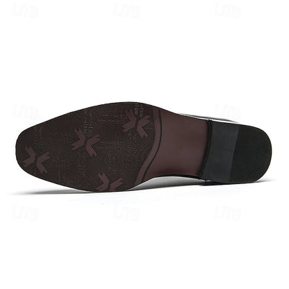 Faux Oxford Brogue Leather – Brown Men's Shoes Classic