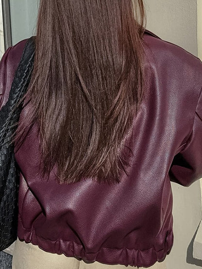 Leather Zipper Warm Faux Women's Comfortable Jacket Pocket