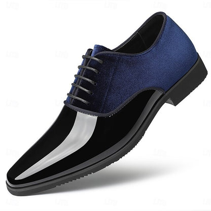with Blue and Finish Glossy Velvet White Shoes Men's