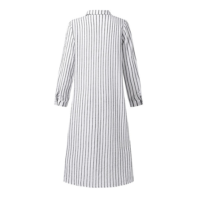 Women's Blue Black White Summer Spring Fall Maxi Dress