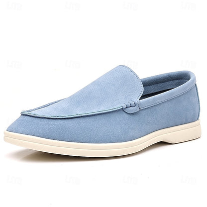 Blue Slip-On Loafers Light Men's Faux Casual – Breathable