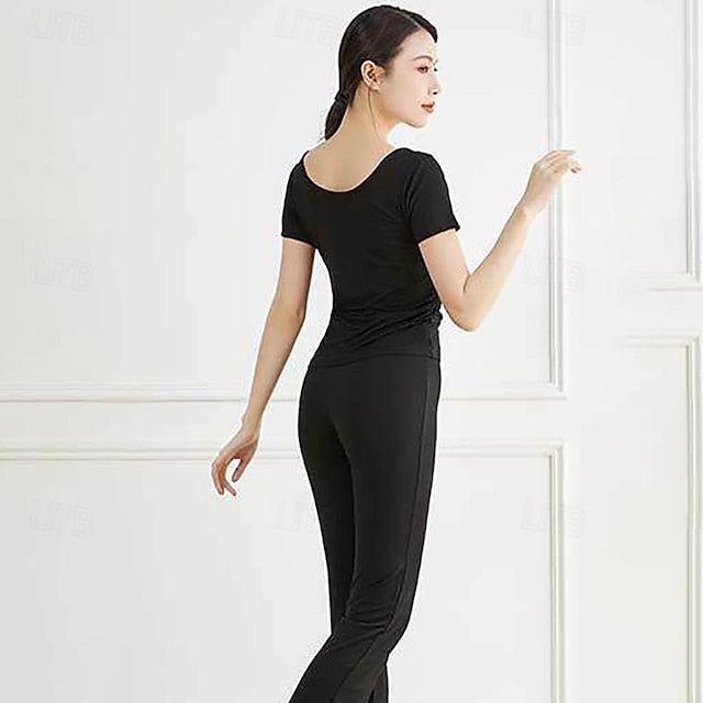 Activewear Top Pure Color Splicing Women's Performance