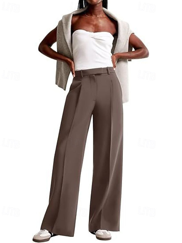 Women's Wide Leg Dress Pants Fashion Work Full Length