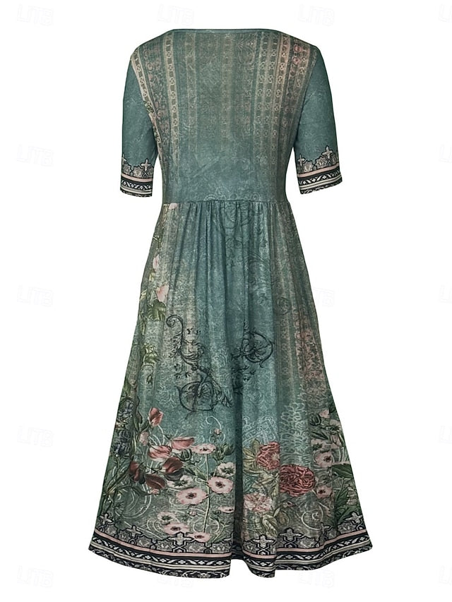 Women's Midi Dress A Line Dress Fit And Flare Dress