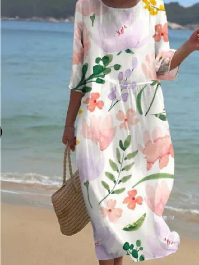 Women's Midi Dress Casual Dress Print Dress Fashion Modern