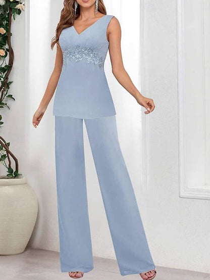 Piece Wedding the Guest V 3 Elegant Dress Mother of Simple Bride