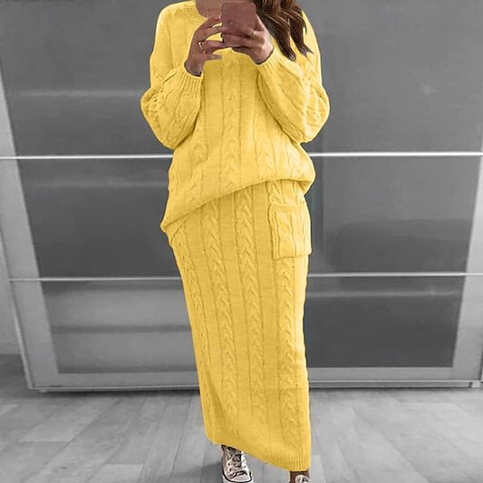 Women's Warm Fashion Streetwear Skirt Sets Bolero Top Long