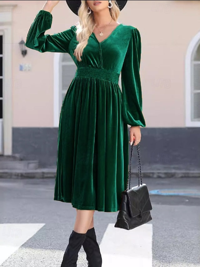 Women's Midi Dress Ruched Dress Modern Daily Outdoor Going