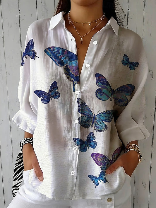 Women's Shirt Ruched Graphic Animal Elegant Vacation