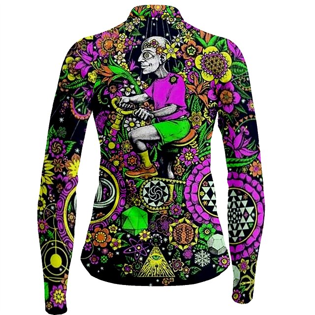 Women's Cycling Jersey Floral Botanical Long Sleeve Bike