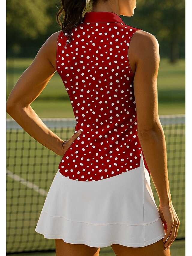 Women's Geometric Dot Sport Shirt Golf Polo Shirt Tennis