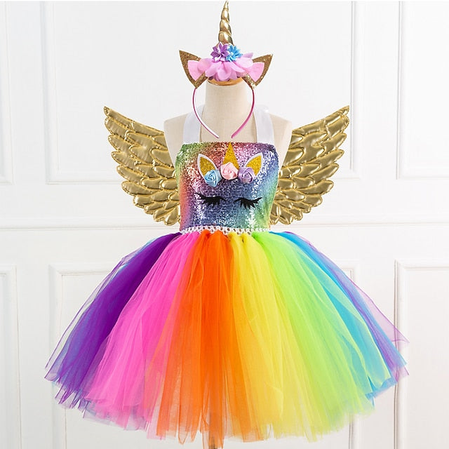 Headband Cosplay Dance Movie Dress Unicorn Girls' Wings