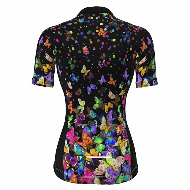 Women's Cycling Jersey Butterfly Funny Short Sleeve Bike