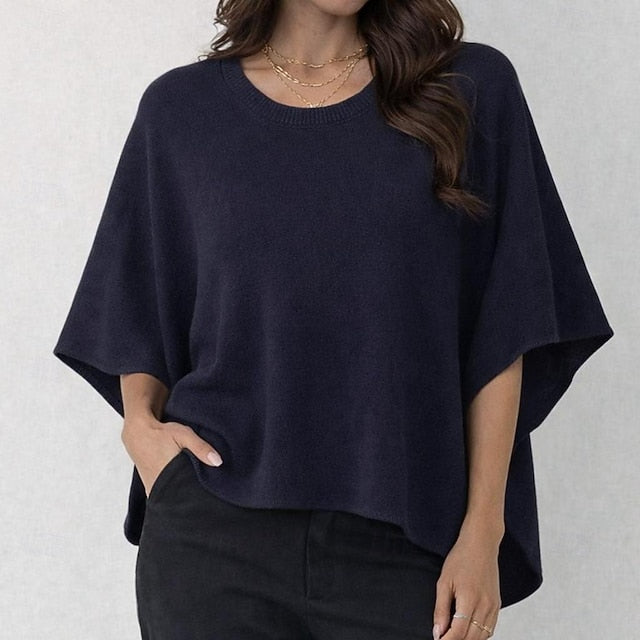 Women's Knit Tee Tee Top Solid Color Elegant Stylish Casual