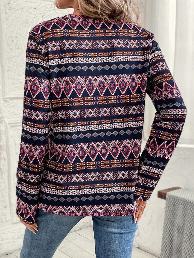 Women's T shirt Long Sleeve Crew Neck Long Sleeve Tunic