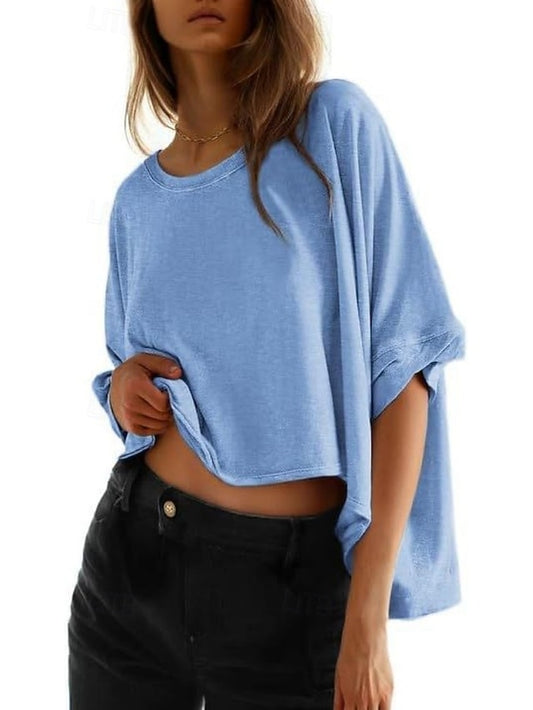 Women's Oversized T Shirt Tee Solid Color Stylish Casual
